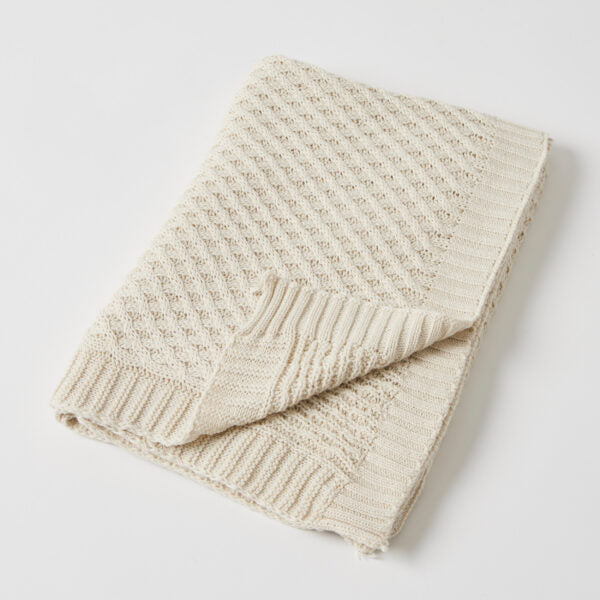 Natural Basket Weave Kit Blanket